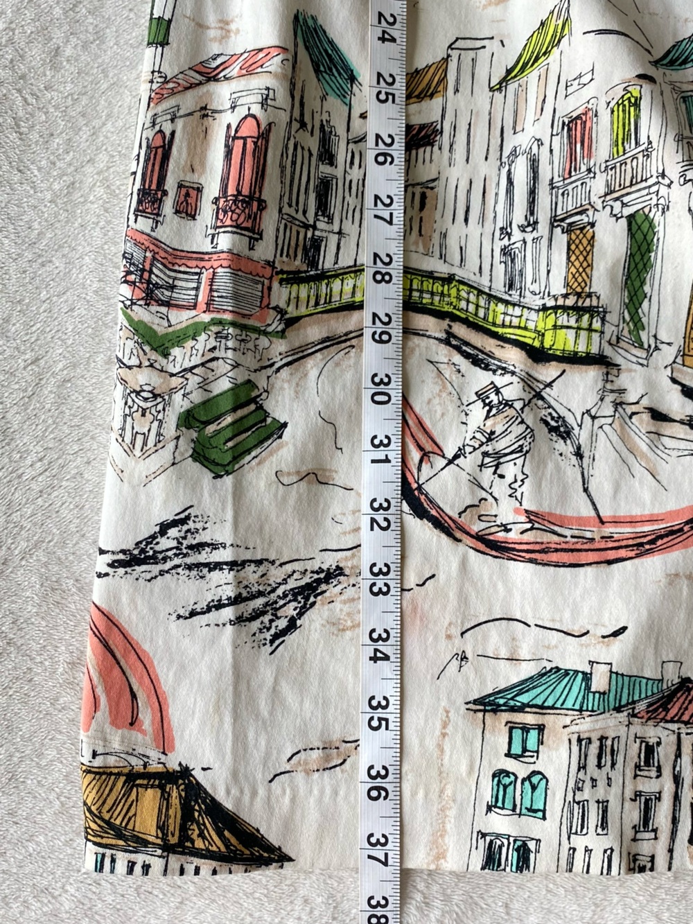 Chetta B Venetian Canal Gondola Print Sleeveless Shift Dress Size 8 - Picture 12 of 15